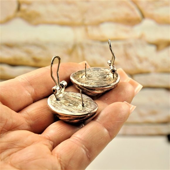 ISRAEL STERLING OMEGA EARRINGS, Gift for Her - Picture 5 of 10